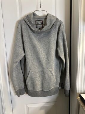 Varsity Vintage Gray Men's Hooded Sweatshirt large